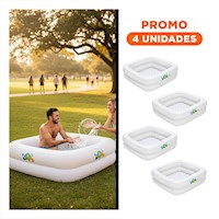 Pack4 Zona de Agua 86x86x25 CM Practica para Diversion Refrescante en Verano Y+Regalo Sticker